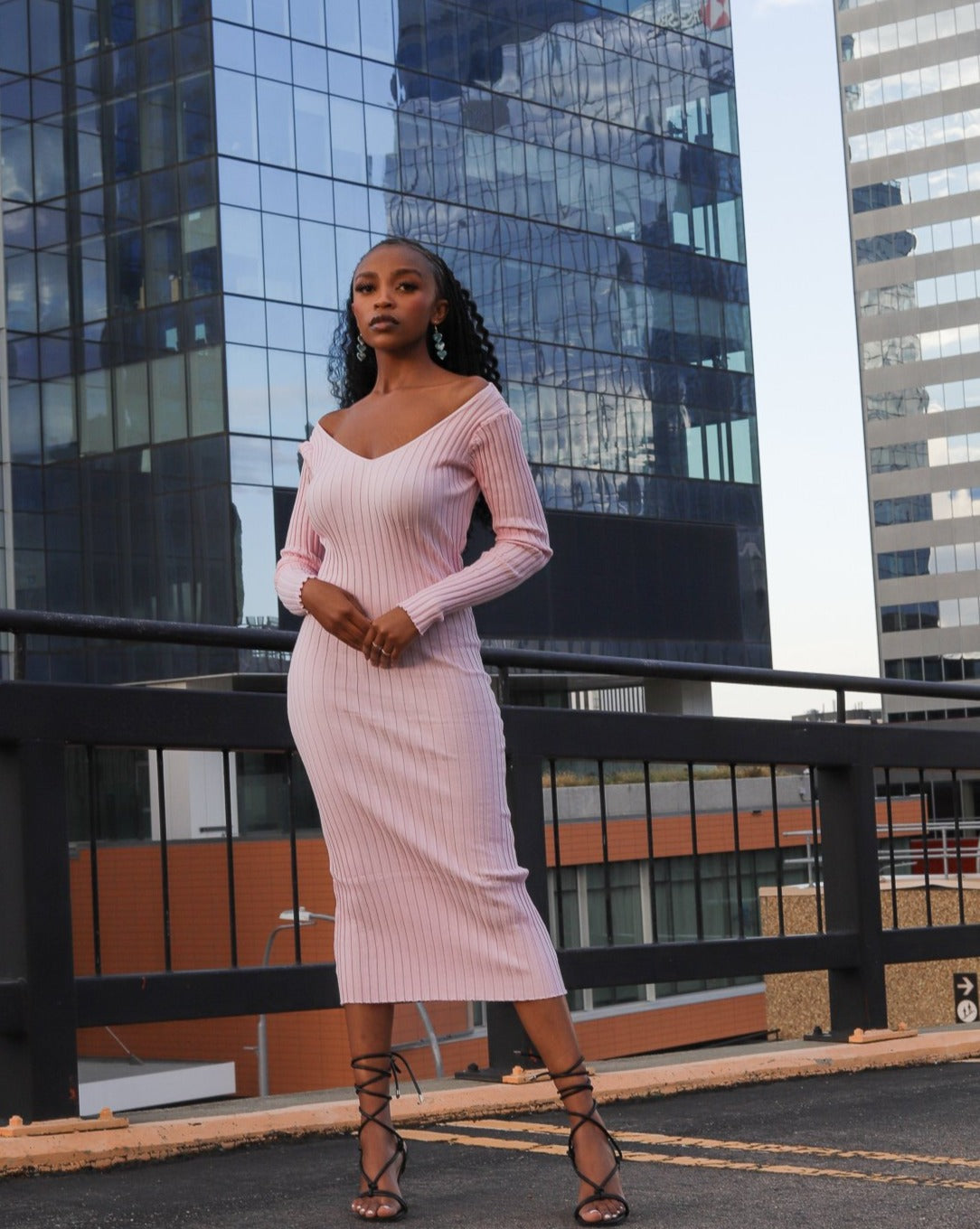 Fall Baddie pink maxi dress Aquila Luxury Store