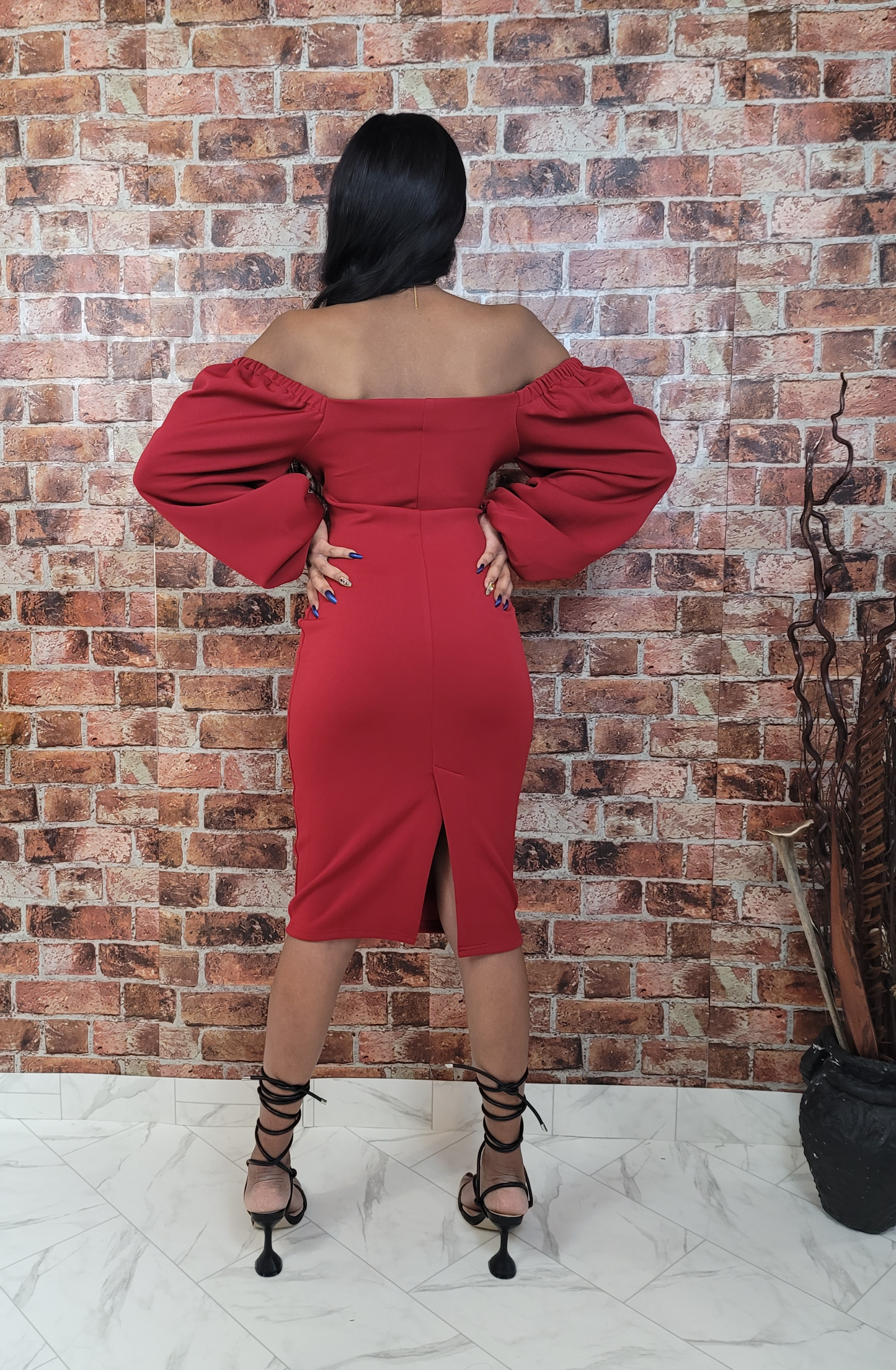 Red Off shoulder Dress
